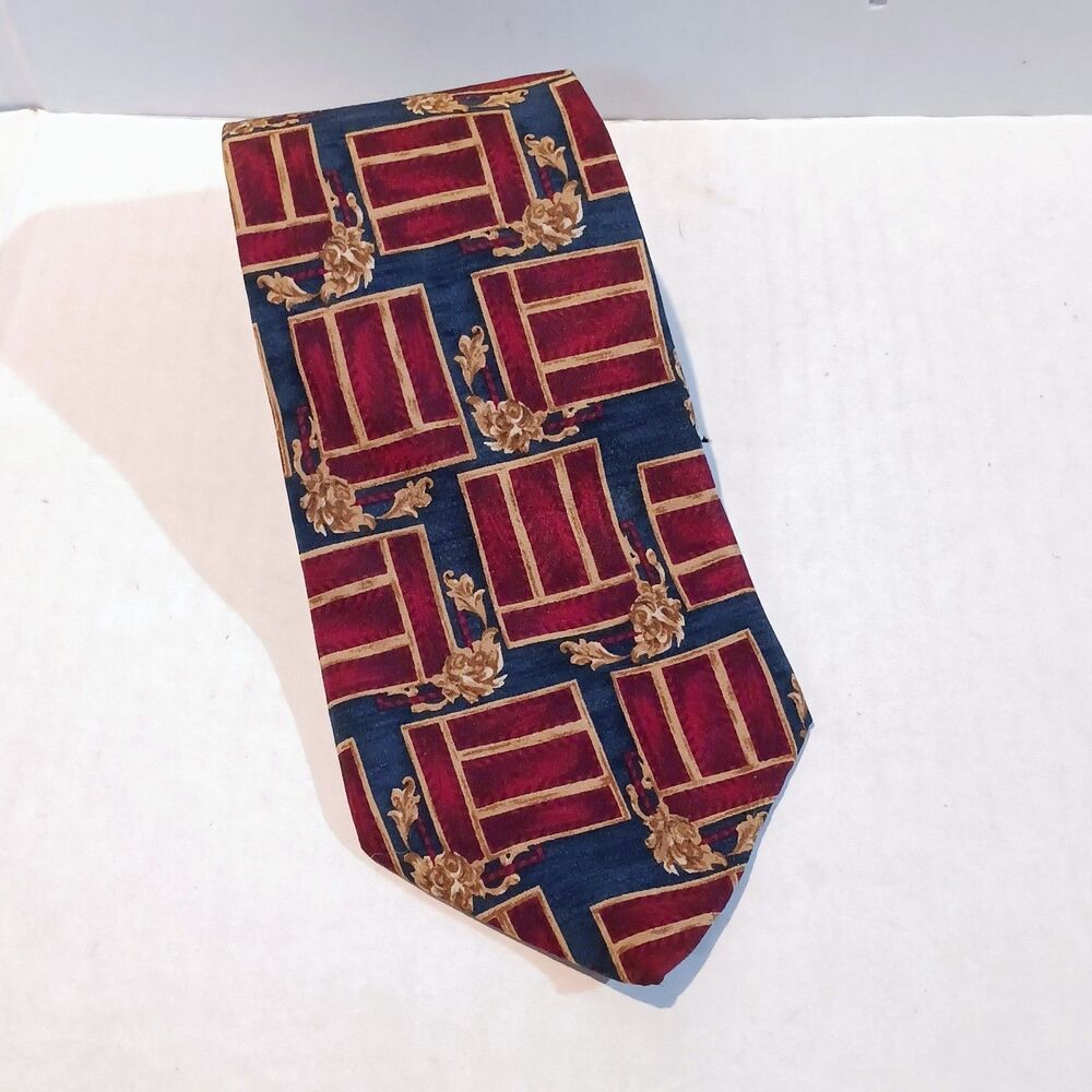 Vtg Metropolitan Museum Of Art Silk Tie-Geometric-Masterworks Collection-90s
